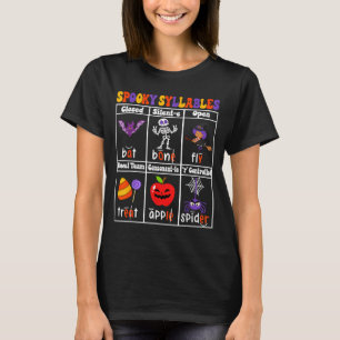 Spooky Syllables Teacher Funny Halloween T-Shirt