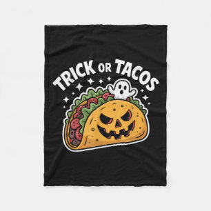 Spooky Taco Jack-o-lantern Halloween Mexican Food Fleece Blanket