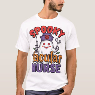 Spooky Tacular Nurse Halloween Ghost Shirt Design_