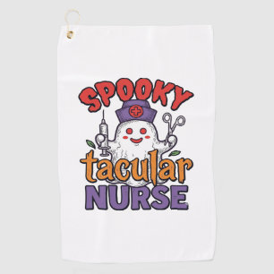 Spooky Tacular Nurse Halloween Ghost Shirt Design_ Golf Towel