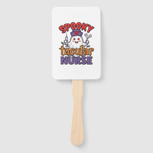 Spooky Tacular Nurse Halloween Ghost Shirt Design_ Hand Fan