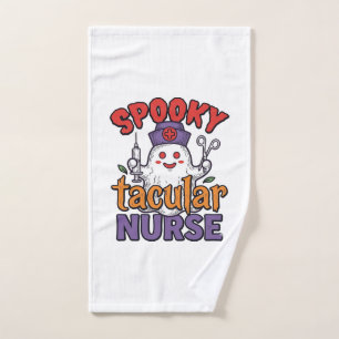 Spooky Tacular Nurse Halloween Ghost Shirt Design_ Hand Towel