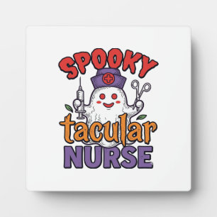 Spooky Tacular Nurse Halloween Ghost Shirt Design_ Plaque