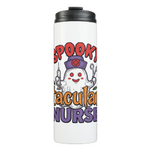 Spooky Tacular Nurse Halloween Ghost Shirt Design_ Thermal Tumbler