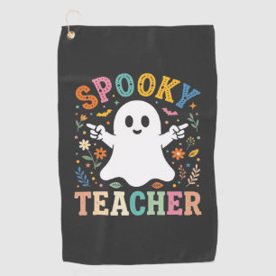 Spooky Teacher Cute Ghost Halloween Design_1 Golf Towel