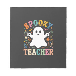 Spooky Teacher Cute Ghost Halloween Design_1 Notepad