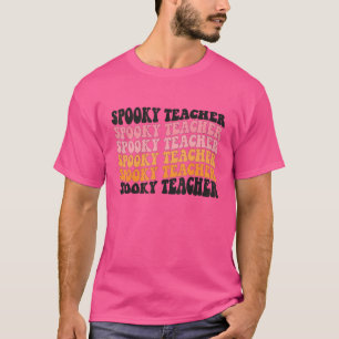 Spooky Teacher Cute Retro Halloween Skeleton Party T-Shirt