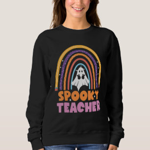 Spooky Teacher Groovy Retro Ghost Teacher Hallowee Sweatshirt