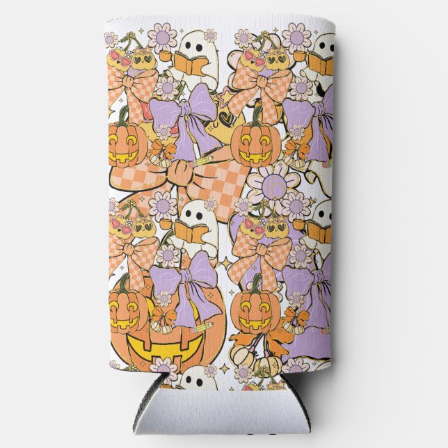 Spooky Teacher Halloween Seltzer Can Cooler (Front)