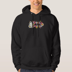 Spooky Teacher Retro Cute Ghost Halloween Teacher Hoodie