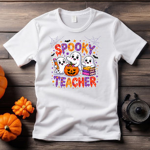 Spooky Teacher Retro Halloween Design Tri-Blend Shirt