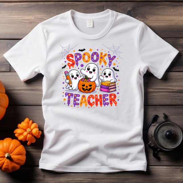Spooky Teacher Retro Halloween Design Tri-Blend Shirt (Creator Uploaded)