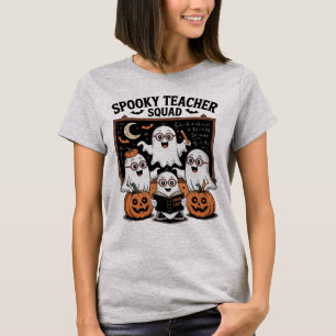 Spooky Teacher Squad Cute Ghosts Halloween School T-Shirt