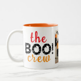Spooky The Boo Crew Halloween Family Photo Two-Tone Coffee Mug