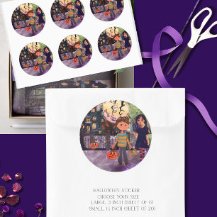 Spooky Time Monster Kids Halloween Classic Round Sticker