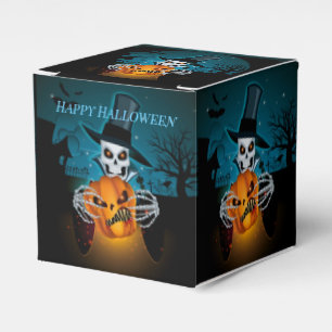 Spooky Top Hat Skeleton Cube Favour Box