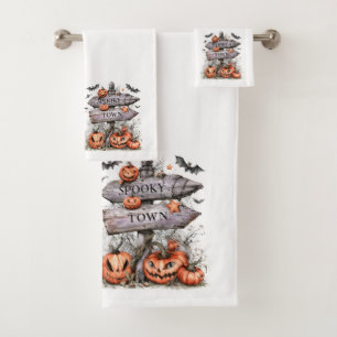 Spooky Town Halloween Bath Towel Set