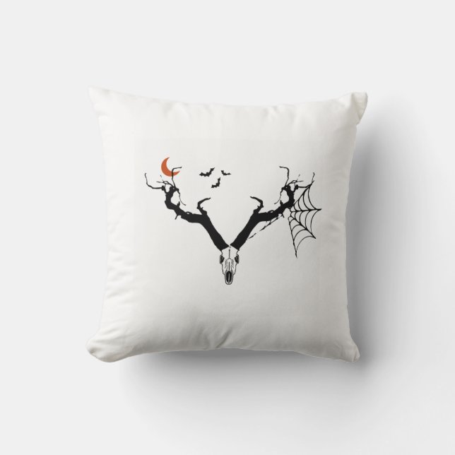 Spooky tree deer antlers cushion (Front)