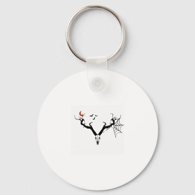 Spooky tree deer antlers   key ring (Front)