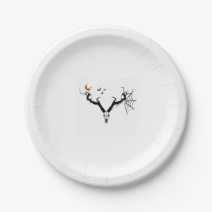 Spooky tree deer antlers   paper plate