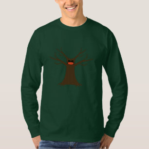 Spooky Tree Wearing A Face Mask Long Sleeve T-Shirt