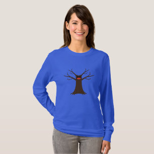 Spooky Tree Wearing A Face Mask Long Sleeve T-Shirt