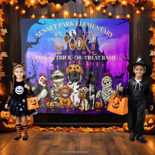 Spooky Trick-or-Treat Halloween Tapestry Backdrop