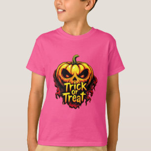 Spooky "Trick or Treat" Pumpkin Halloween Art T-Shirt