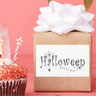 Spooky Trick or Trick Halloween Spider Design Rectangular Sticker