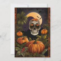 Spooky Tropical Halloween - Day of the Dead Card