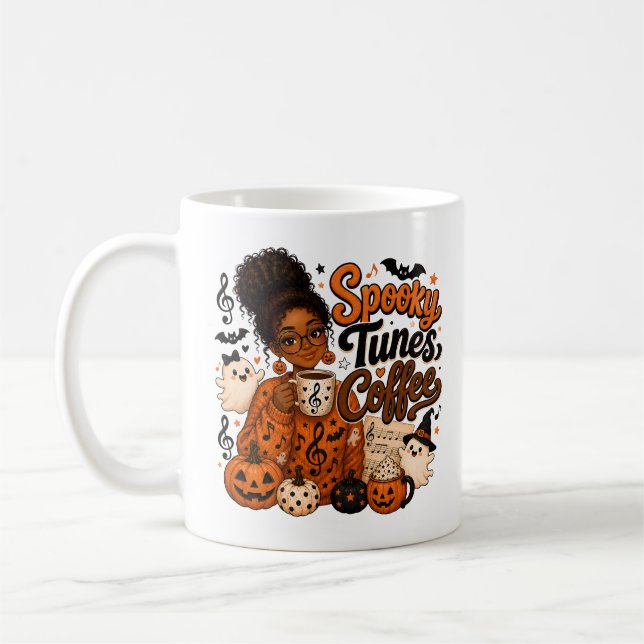Spooky Tunes Coffee Mug – Music Teacher Gift (Left)