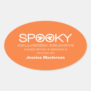 Spooky Typography Halloween Baking Stickers