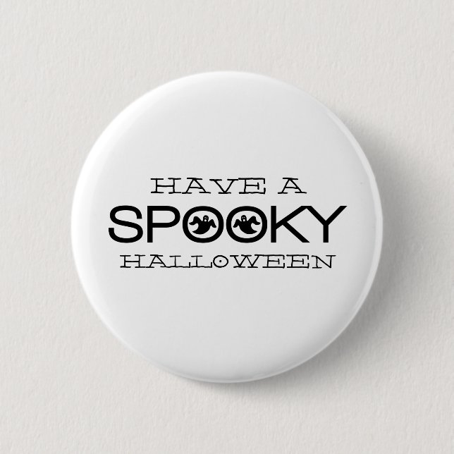 Spooky Typography Halloween Button (Front)