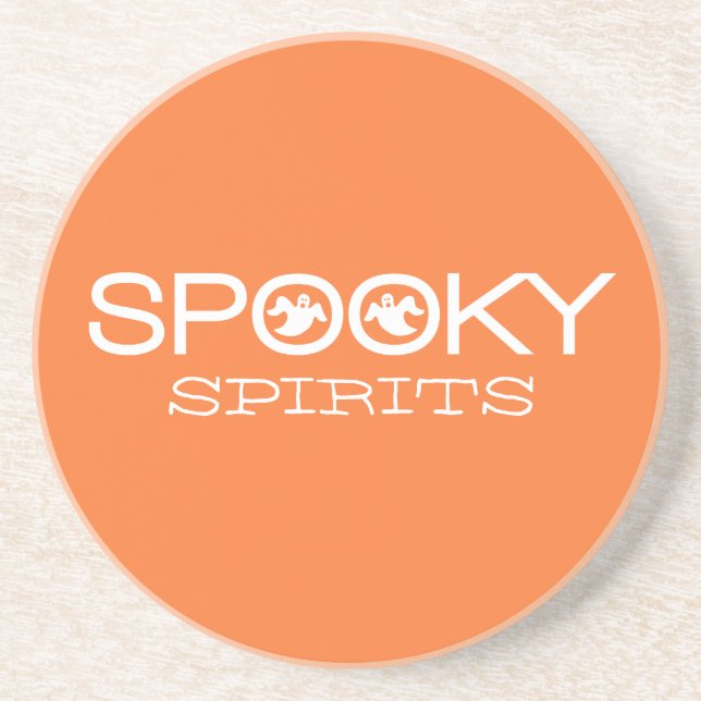 Spooky Typography Halloween Coaster (Front)