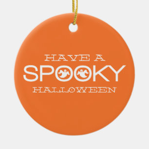 Spooky Typography Halloween Ornament