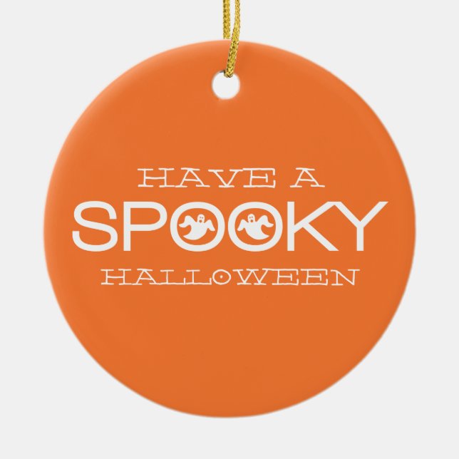 Spooky Typography Halloween Ornament (Front)