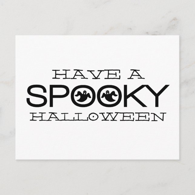 Spooky Typography Halloween Postcard (Front)