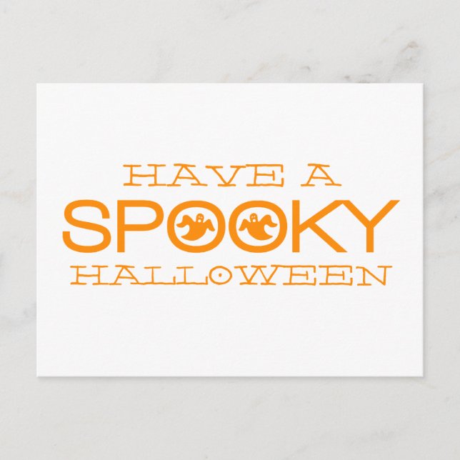 Spooky Typography Halloween Postcard (Front)