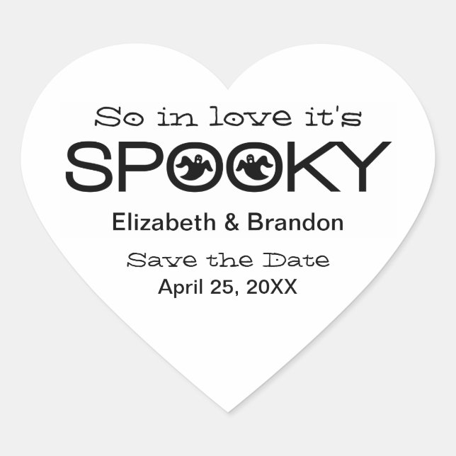 Spooky Typography Halloween Save the Date Stickers (Front)