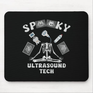 Spooky Ultrasound Tech Skeleton Halloween Costume  Mouse Pad