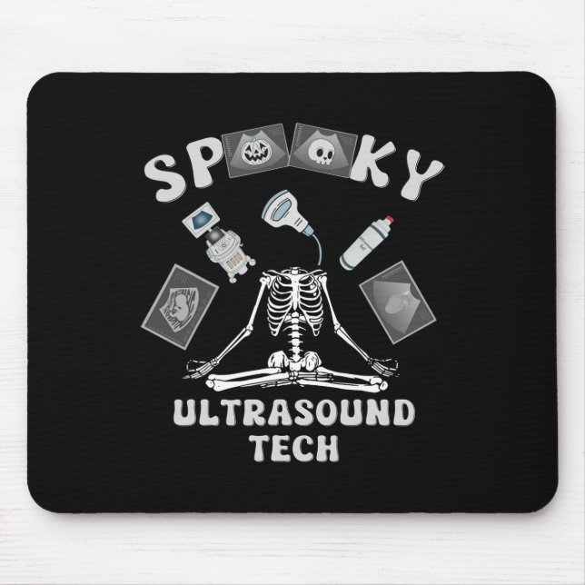 Spooky Ultrasound Tech Skeleton Halloween Costume  Mouse Pad (Front)