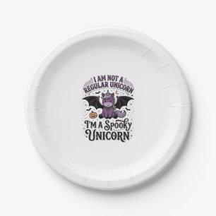 Spooky Unicorn Halloween Vintage Engraving Shirt_1 Paper Plate