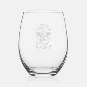 Spooky Unicorn Halloween Vintage Engraving Shirt_1 Stemless Wine Glass