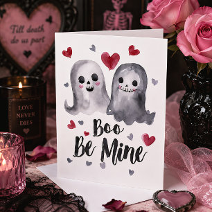 Spooky Valentine Ghosts & Hearts Gothic Holiday Card