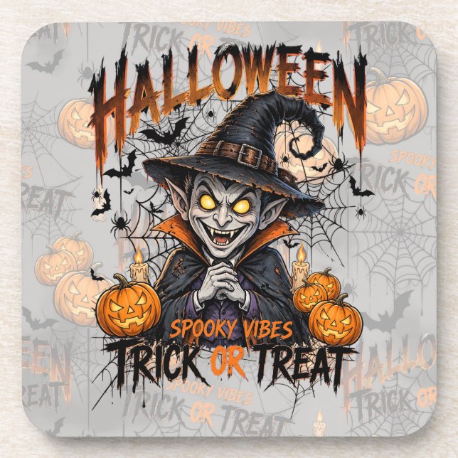 Spooky Vampire Halloween Coaster Trick (Front)