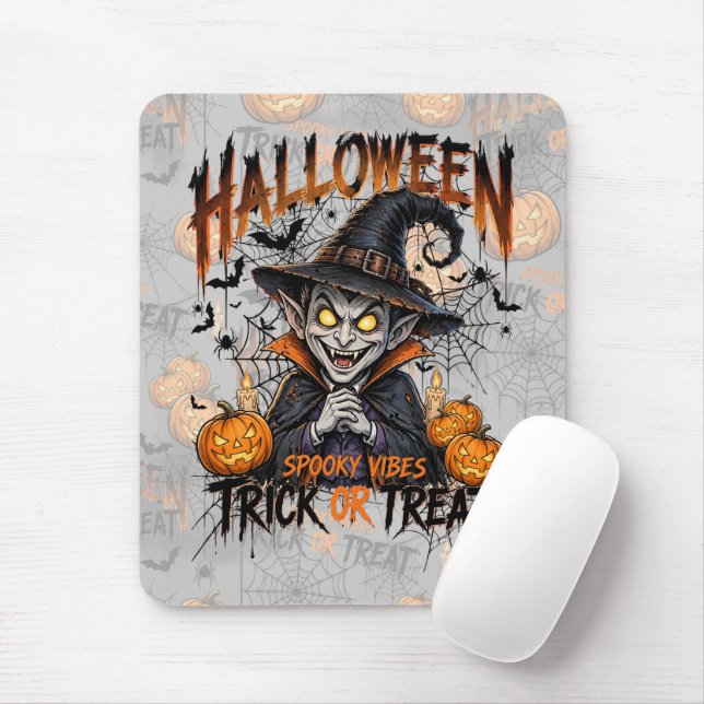 Spooky Vampire Halloween Mouse Pad (With Mouse)