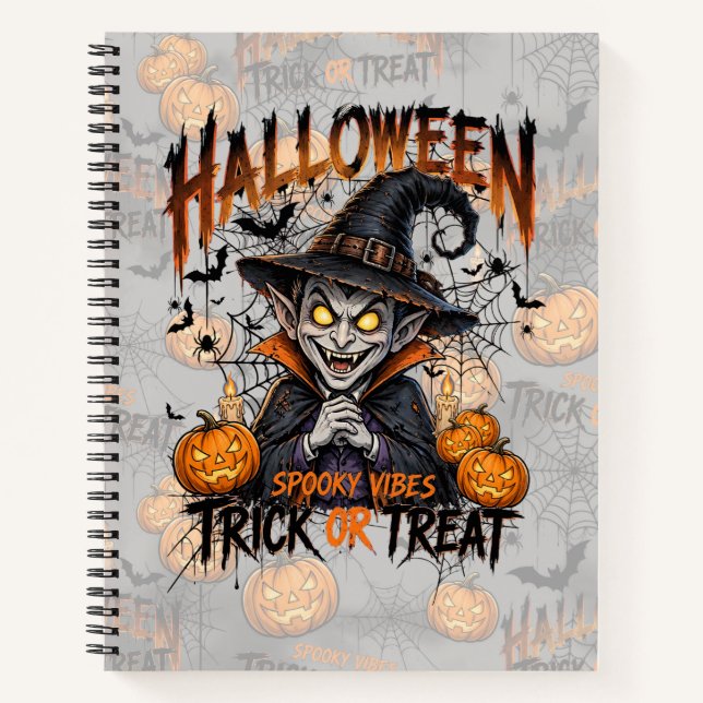 Spooky Vampire Halloween Notebook Journal (Front)