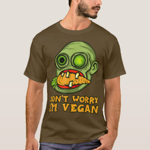 Spooky Vegan Zombie Eating Carrot T-Shirt