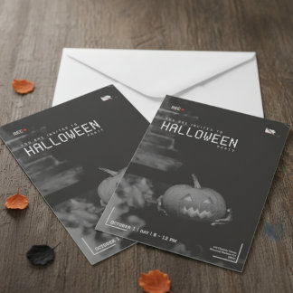 Spooky VHS Halloween Party Invitation Card...