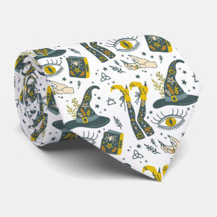 Spooky vibe colorful halloween symbols pattern tie